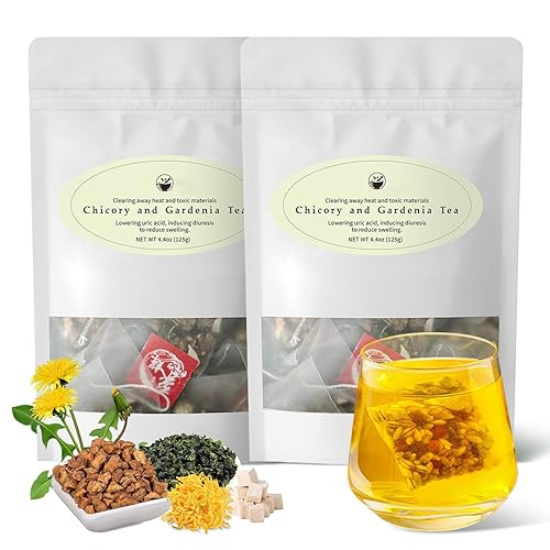 2Bag Organic Chicory and Gardenia Tea Kidney and Liver Detox Tea- For Diabetics Supports Blood Sugar chicory root-Vegan & sugar and Caffeine Free