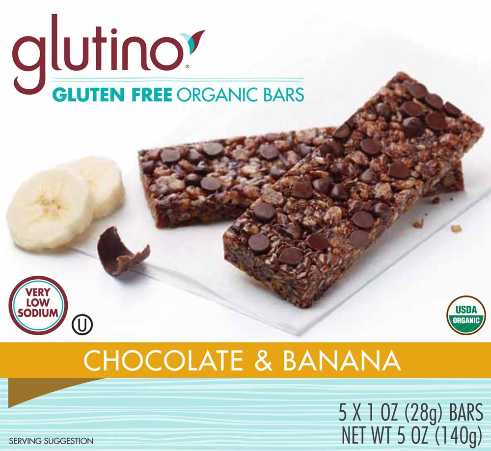 Glutino Chocolate Banana Chewy Bar 5/1 Oz -Pack of 6