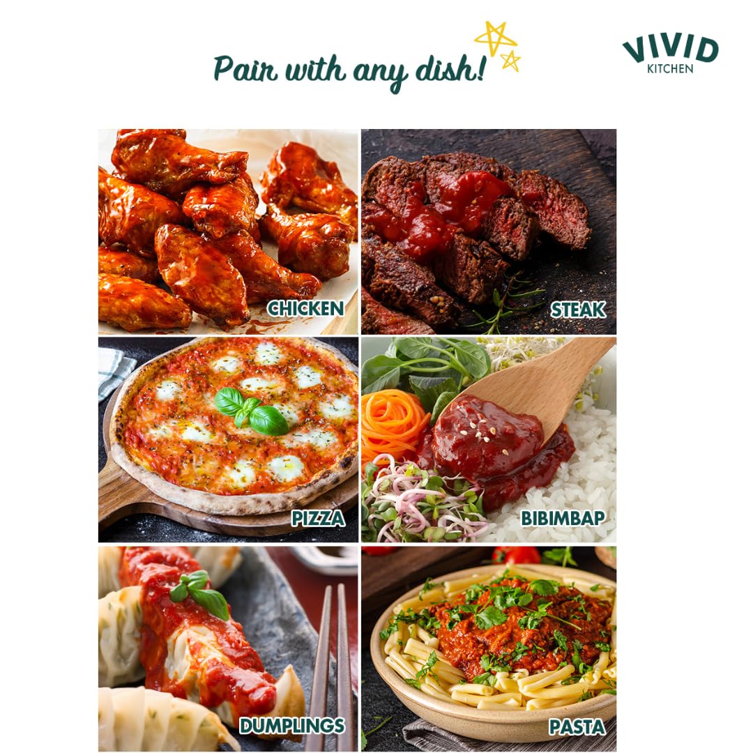 VIVID KITCHEN Gochujang Sauce - Korean Fermented Chili Paste Fusion - 8.6 oz Bottle - Authentic, Bold & Spicy Flavor - No MSG or Preservatives - Ideal