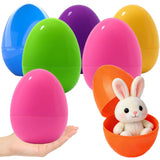 Azheeuiy 6 Pack Jumbo Easter Eggs,6.3'' Bright Plastic Giant Eggs with Flat Bottom, Empty Refillable for Easter Eggs Hunt, Filling Treats Party Favor