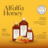 Beekeeper Direct Unfiltered Honey - Real Raw Alfalfa - All Natural Non-GMO Pure Gourmet - Local California Honey (3lbs Squeeze Bottle)