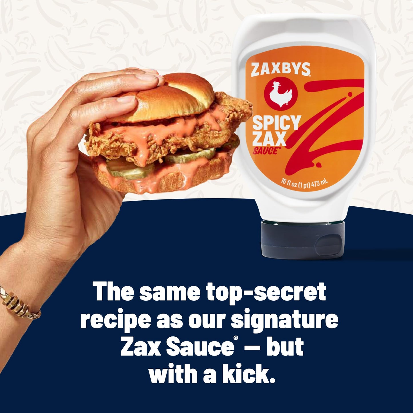 Zaxbys Sauce- Hot Sauce, Zaxbys Sauce, Burger Sauce, BBQ Sauce, Wing Sauce, Dipping Sauce for Chicken, Burgers, Fry Sauce- 1 Bottle Zax Spicy, 1