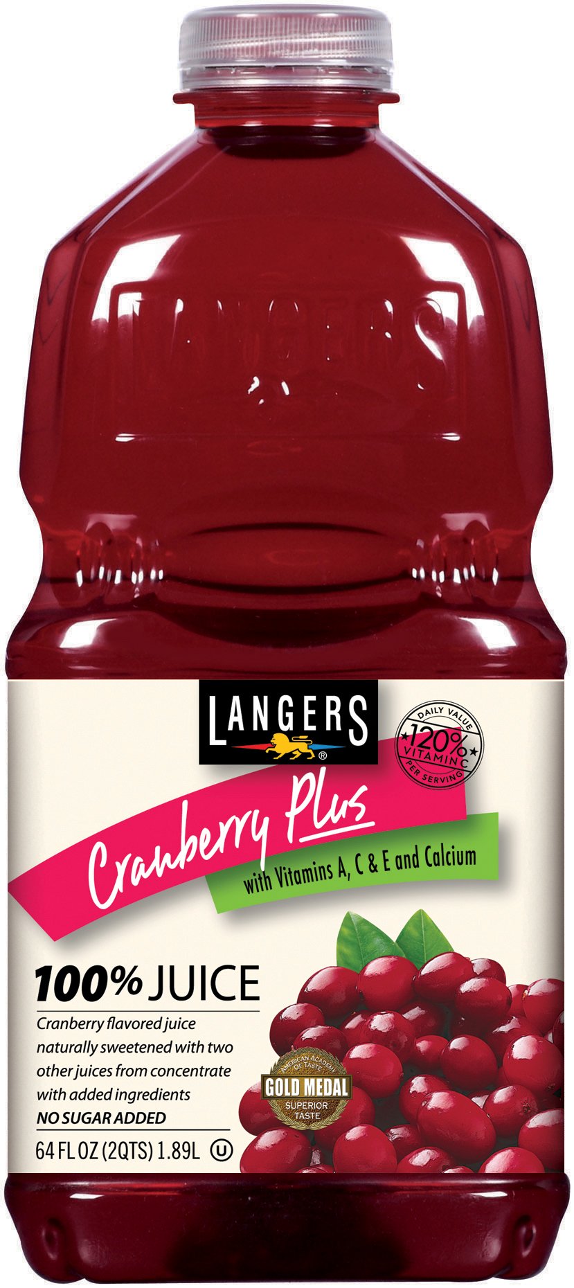 Langers Juice, Cranberry Plus, 64 Fluid Ounce
