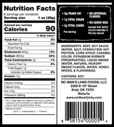 No Mans Land Slow-Dried Beef Jerky | 17G Protein, Low Carb, Low Calorie Beef Snack | Smoked & Seasoned Jerky Strips | HOT 6oz Bag