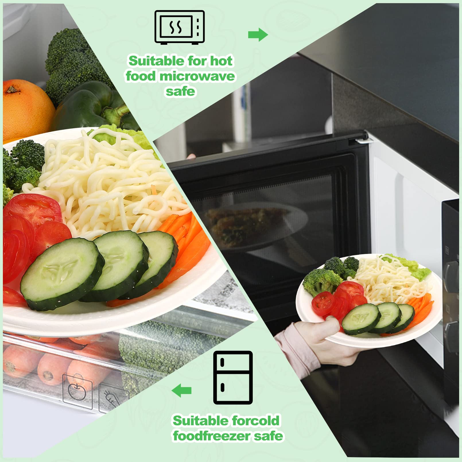 Eco-friendly 200 Pack Disposable Paper Plates, 100% Compostable & Biodegradable, Heavy-Duty Sugarcane Plates for Party, Picnic (8in)