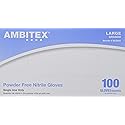 Tradex International Powder-Free Nitrile General-Purpose Gloves, Large, Blue, Box of 100 Gloves