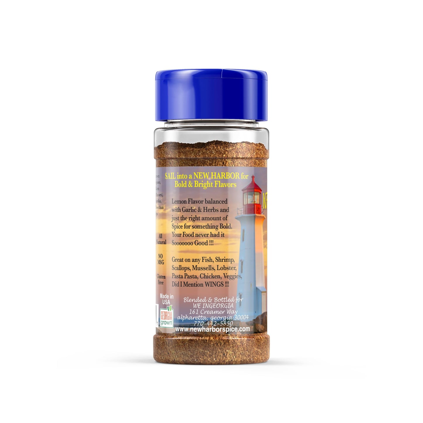 New Harbor Seasoning - Lemon Garlic | All Natural | High Quality Seasoning | Perfect for Grilled Fish, Shrimp & Wings | Made in America |