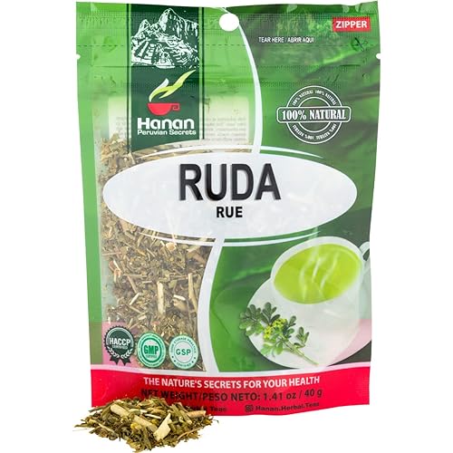 Hanan Peruvian Secrets RUE (Ruda) leaf stems Herbal Tea | 100% Natural Ruta Graveolens from Peru, traditionally used for Digestion, Calmness, Yoga