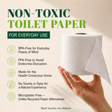 12 Rolls 100% Bamboo Toilet Paper, 3-Ply 400 Sheets | Healthy Tree Free Tissue | FSC Certified, Septic Safe, PFAS Free, Plastic Free Packaging