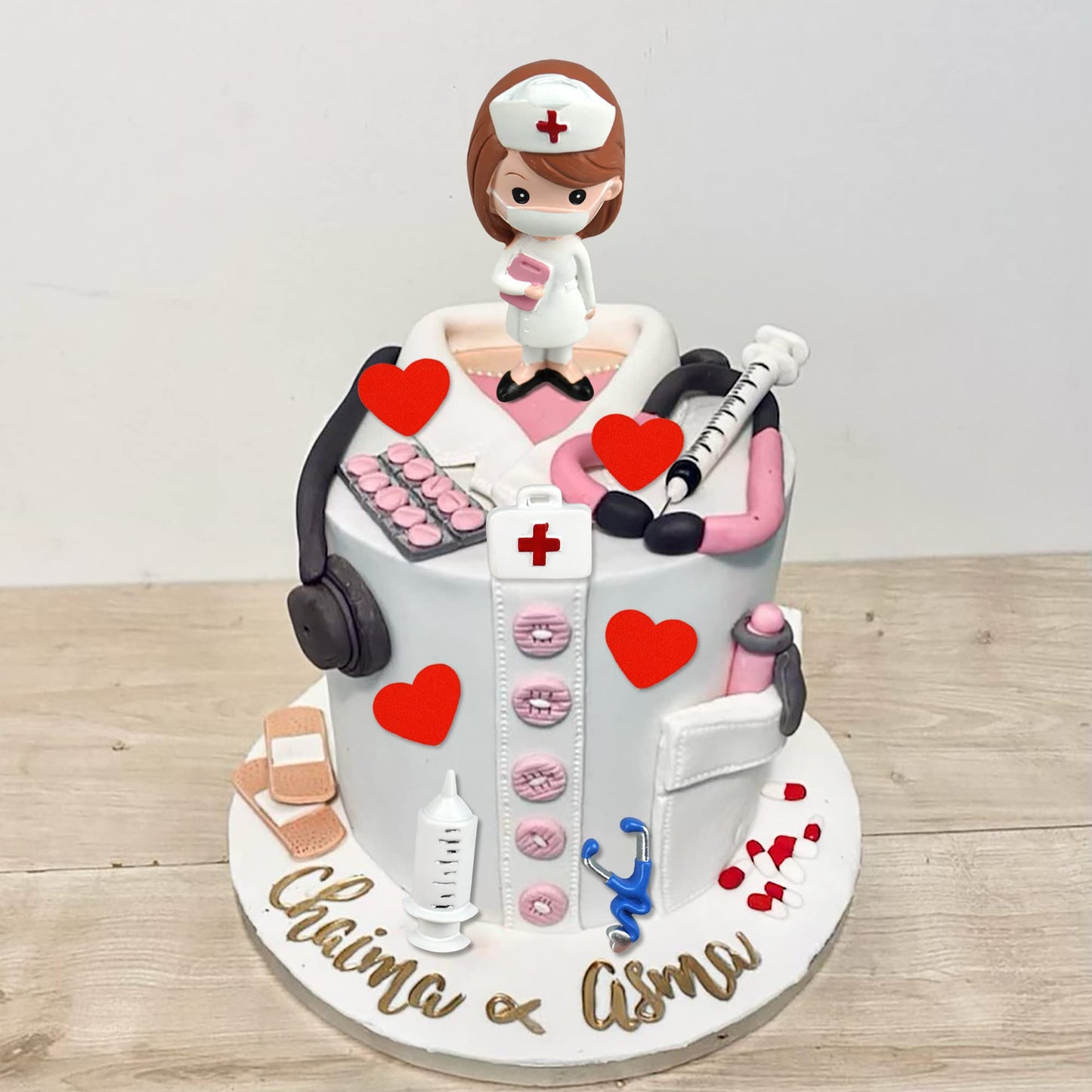 19PCS Nurse Cake Toppers Nursing Cupcake Toppers Medicine Stethoscope Medical Instruments Decorations for Medical Rn Doctor Nurse Themed Party