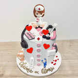 19PCS Nurse Cake Toppers Nursing Cupcake Toppers Medicine Stethoscope Medical Instruments Decorations for Medical Rn Doctor Nurse Themed Party