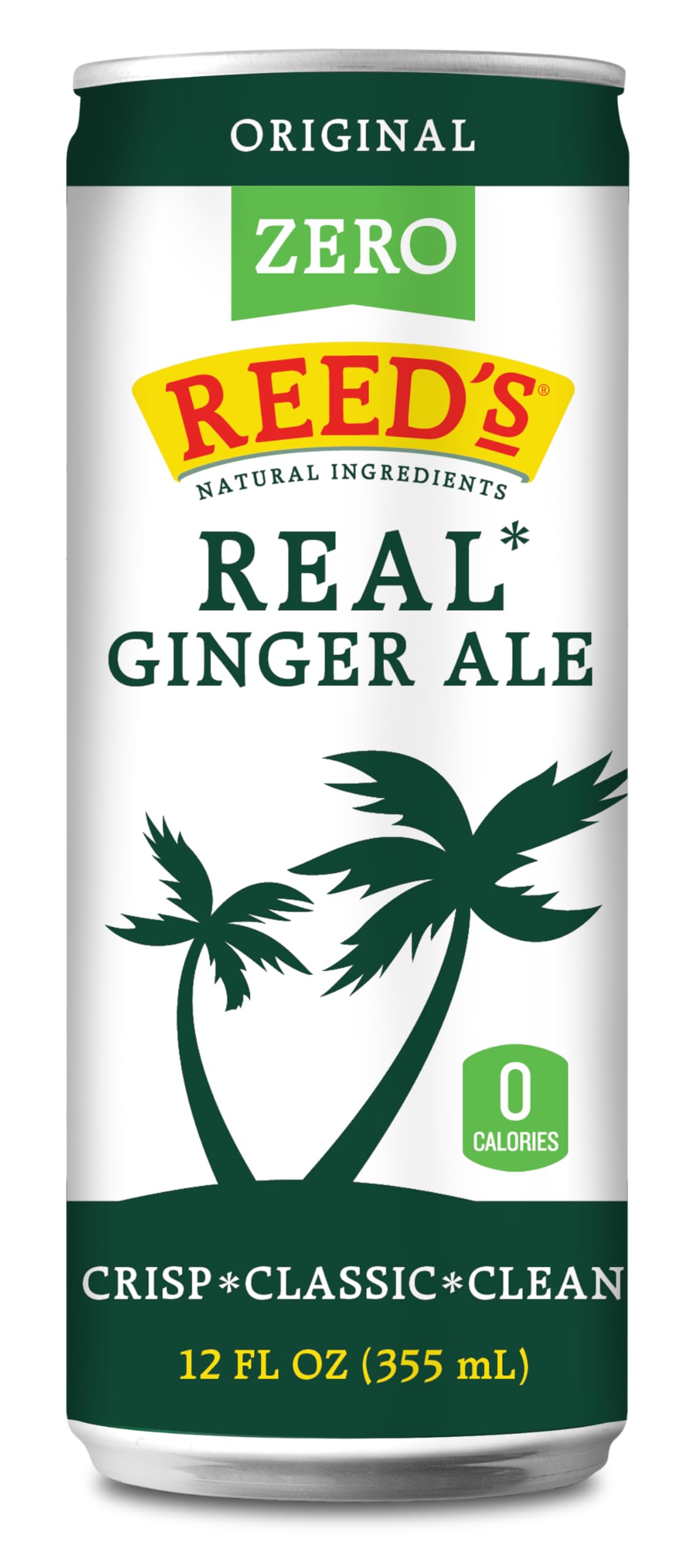 REEDS GINGER BREW Zero Sugar Ginger Ale Soda 4 Pack, 12 FZ