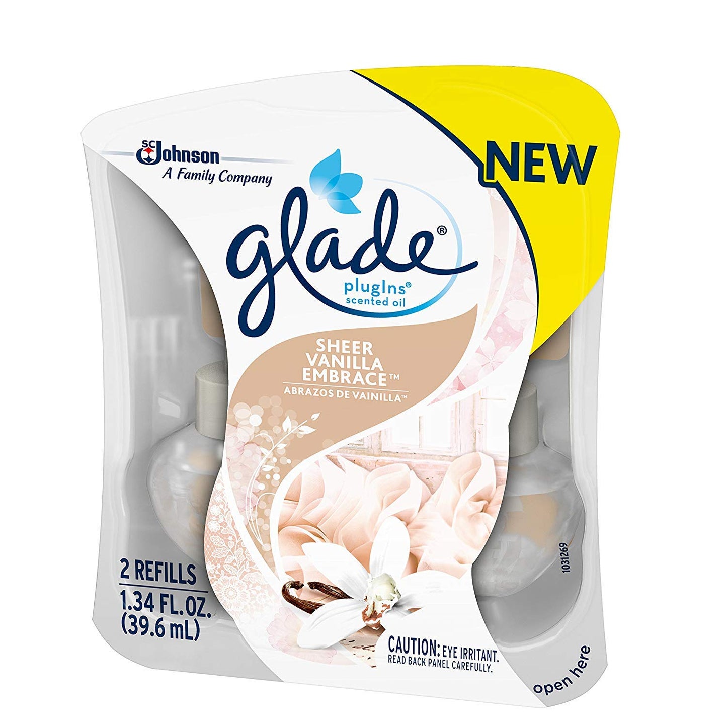 Glade PlugIns Scented Oil Air Freshener Refills, Sheer Vanilla Embrace, 1.34 Fluid Ounces, 2 Refills Per Pack (3 Packs)