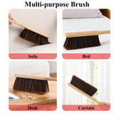 Counter Duster with Wood Handle, Hand Broom,Horse Hair Brush,Dust Brush,Used for Counter, Furniture, Drafting, Patio, Fireplace Cleaning