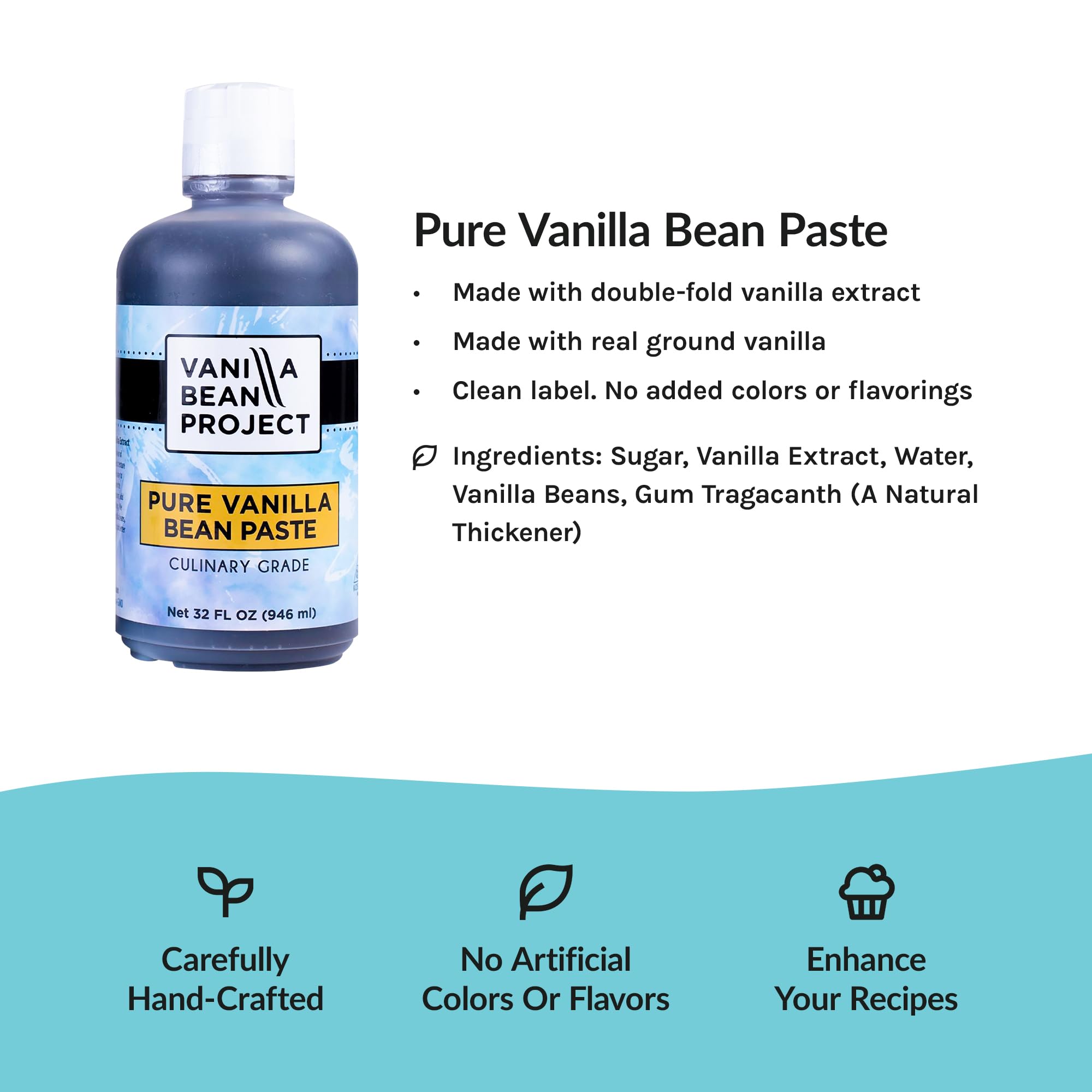 Pure Vanilla Bean Paste | Perfect for Baking and Cooking | Vanilla Bean Project | 4 Ounce