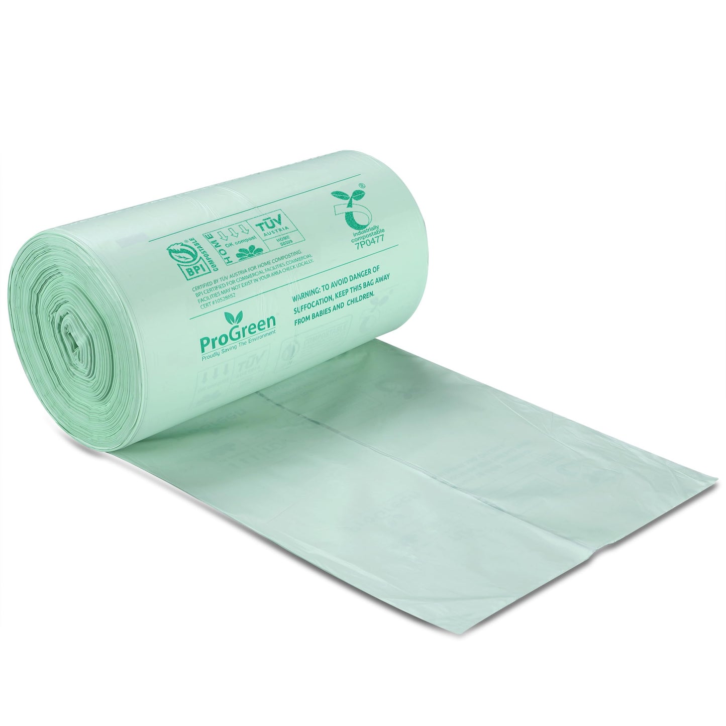 ProGreen Compostable Trash Bags 3 Gallon, Extra Thick 0.71 Mil, 100 Count, Small Kitchen Compost Bin Bags, Food Scraps Yard Waste Bags, Compost ASTM
