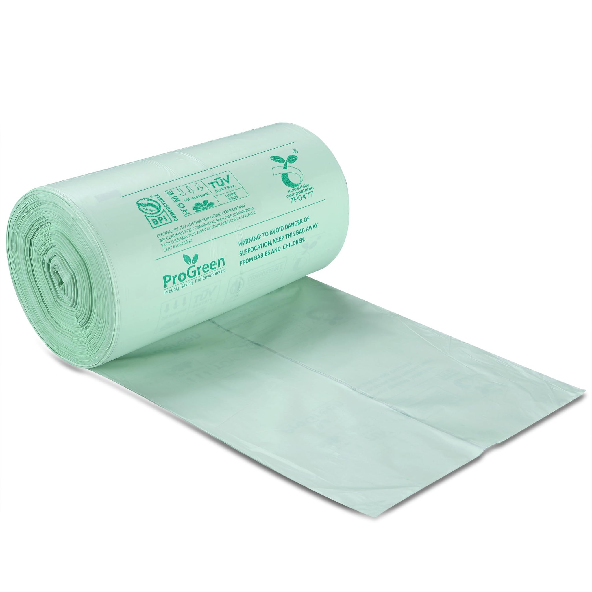 ProGreen Compostable Trash Bags 3 Gallon, Extra Thick 0.71 Mil, 100 Count, Small Kitchen Compost Bin Bags, Food Scraps Yard Waste Bags, Compost ASTM