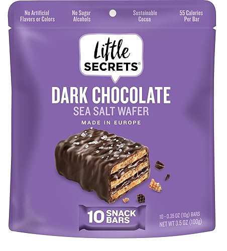Little Secrets Dark Chocolate Crispy Wafers | 60 Minis | Made in Europe | Nothing Artificial & No Sugar Alcohols | Sustainable Cocoa | 3.5 Ounce (Pack