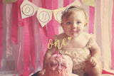 AHAORAY First Birthday Cake Topper - Gold Glitter Love One Birthday Cake Decorating Supplies, Perfect for Baby Shower/Gender Revealing Party/Baby