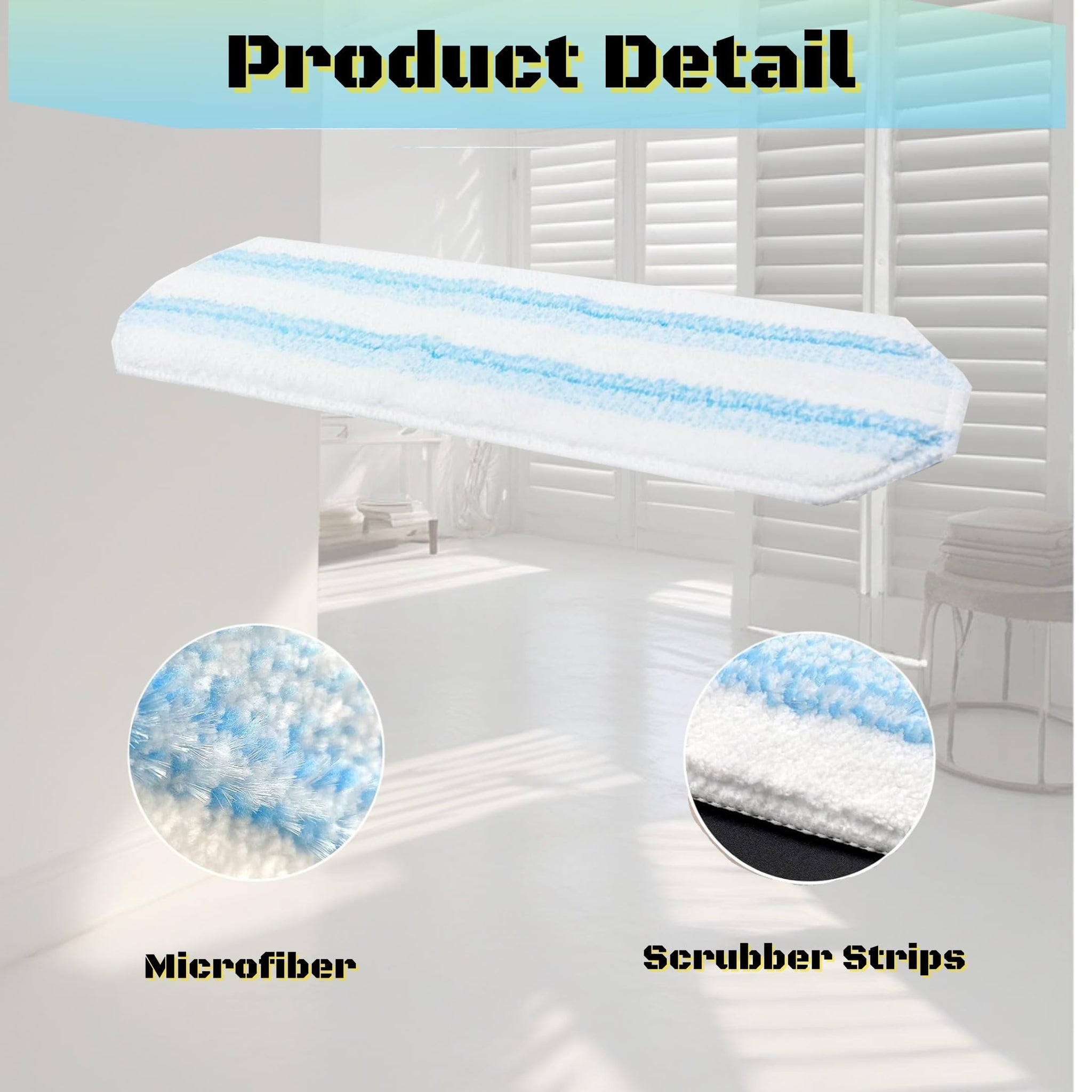 5 Pack H2prO Mop Pads Compatible with O Ceda H2PrO Flat Mop System, 100% Microfiber Mop Head Replacements, Washable and Reusable for H2prO Mop