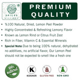 SPICES VILLAGE Lemon Zest Powder, Natural Lemon Peel Powder for Baking, 4 oz, Cooking and Herb Tea - Certified Kosher, Gluten Free, Non GMO, Vegan