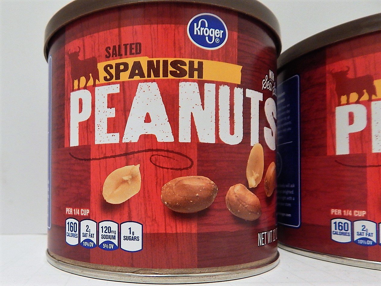 Kroger Salted Spanish Peanuts With Sea Salt (2 Cans)