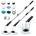 Electric Spin Scrubber, 2024 New Cordless Cleaning Brush with 8 Replaceable Brush Heads, Power Shower Scrubber Long Handle, Extendable Handheld