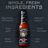 Melinda’s Ghost Pepper Hot Sauce - Gourmet Extra Spicy Hot Sauce - Made with Fresh Ingredients, Ghost Peppers (Bhut Jolokia), Habanero Pepper, Carrot