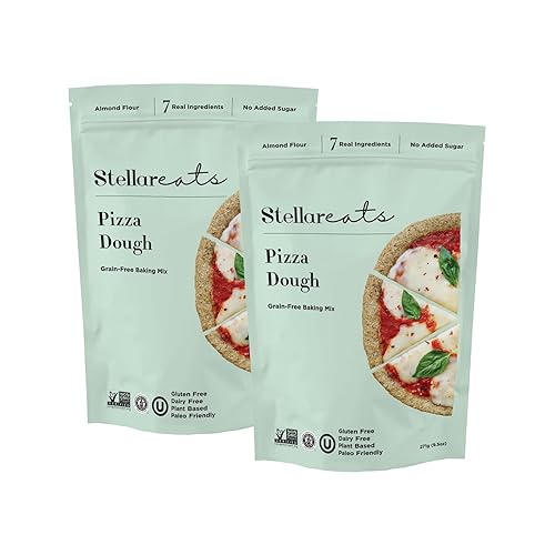 Stellar Eats Grain-Free Pizza Dough Baking Mix | Gluten-Free, Dairy-Free, Plant-Based, Paleo-Friendly | No Added Sugar | Almond Flour-Based | Non-GMO