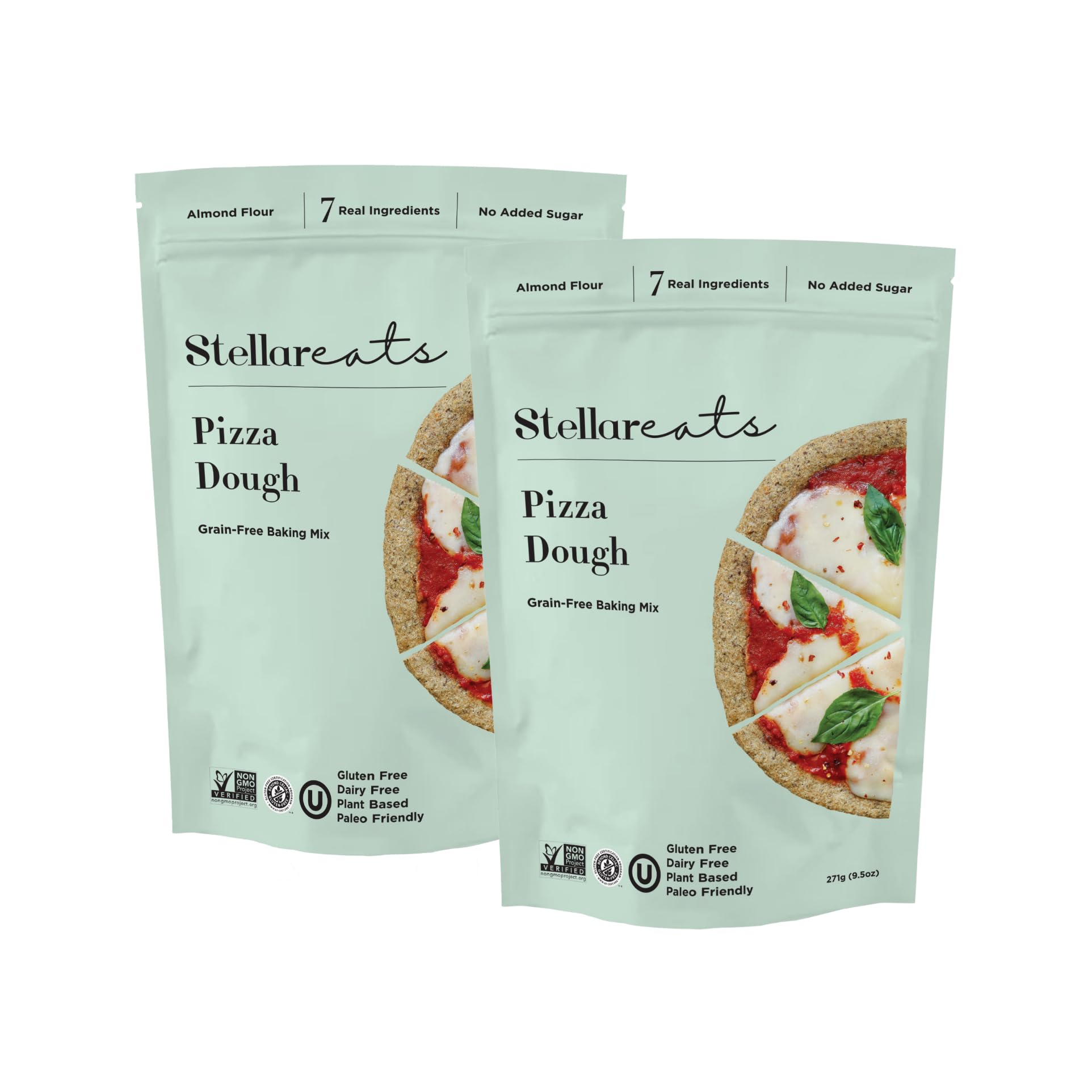 Stellar Eats Grain-Free Pizza Dough Baking Mix | Gluten-Free, Dairy-Free, Plant-Based, Paleo-Friendly | No Added Sugar | Almond Flour-Based | Non-GMO