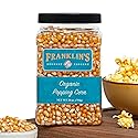 Franklin’s Gourmet Popcorn Organic Popcorn Kernels for Popping - 28oz Tub - Made in USA, Non-GMO & All-Natural - Old Fashioned Unpopped Popcorn