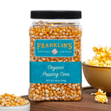 Franklin’s Gourmet Popcorn Organic Popcorn Kernels for Popping - 28oz Tub - Made in USA, Non-GMO & All-Natural - Old Fashioned Unpopped Popcorn