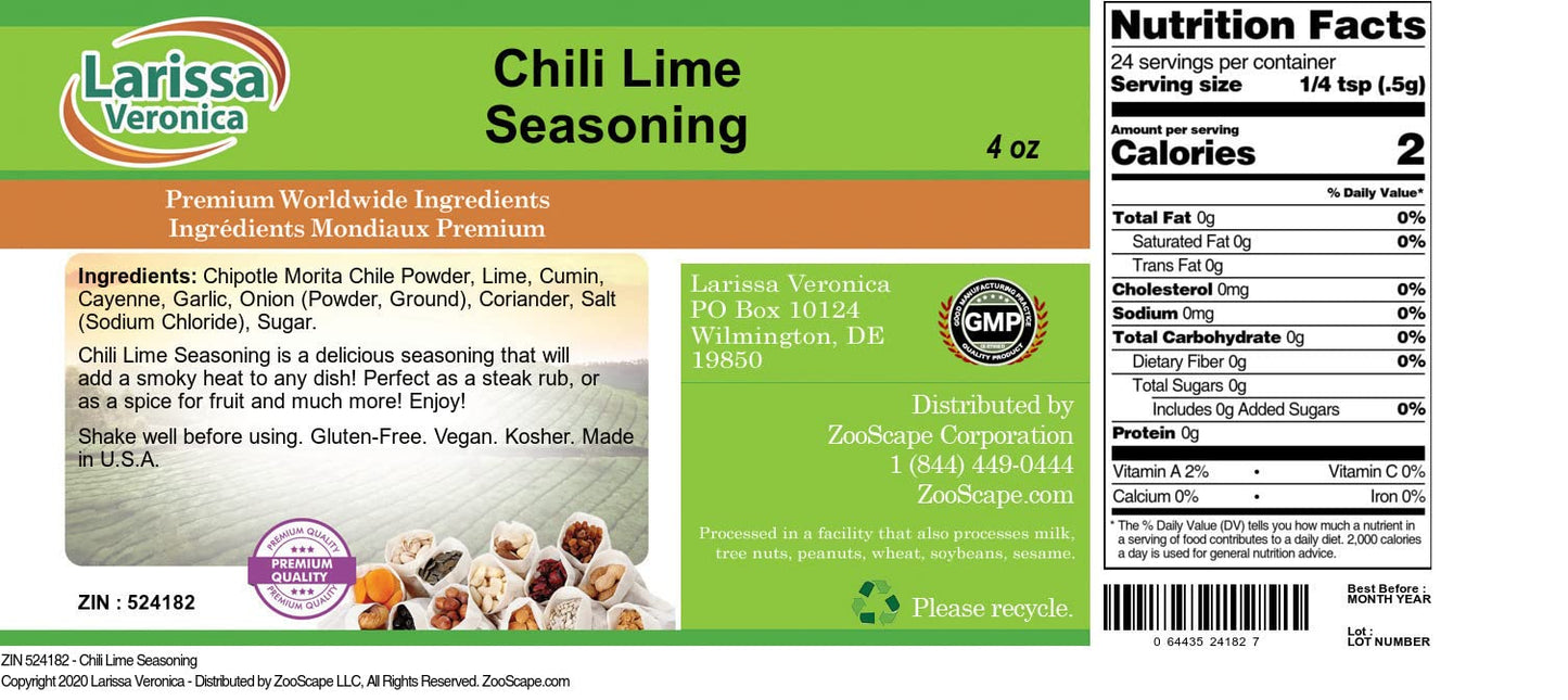 Chili Lime Seasoning (4 oz, ZIN: 524182) - 3 Pack