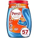 Persil Ultra Pacs Advanced Clean Oxi+Odor Power Laundry Detergent, 57 Count, No Mess, Single-Dose Laundry Soap, Fights Tough Stains & Odors, All Water