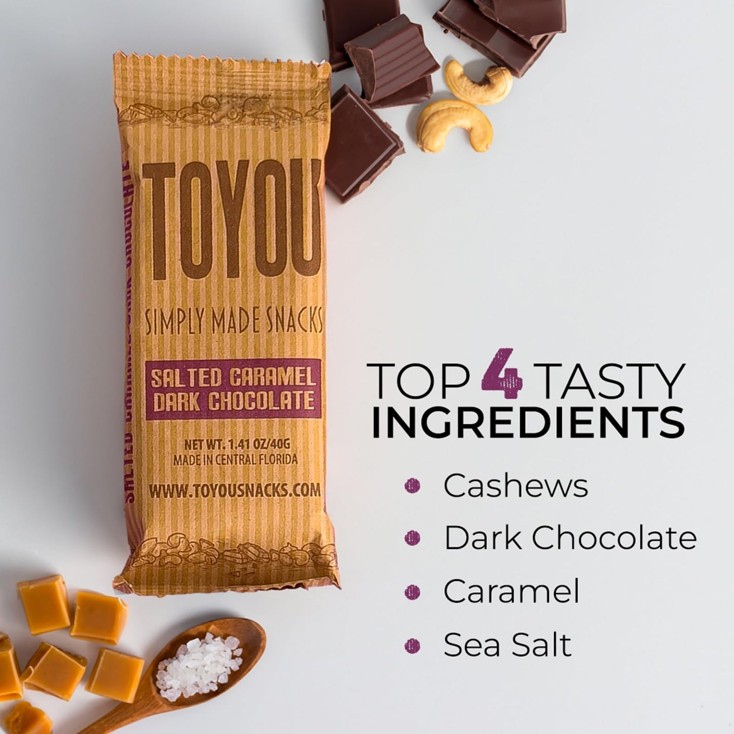 ToYou Granola Bars Dried Fruit & Nuts Bars -14 Count, Gluten Free, Healthy Snacks for Adults and Kids, Breakfast, Home or Office Treats with Protein