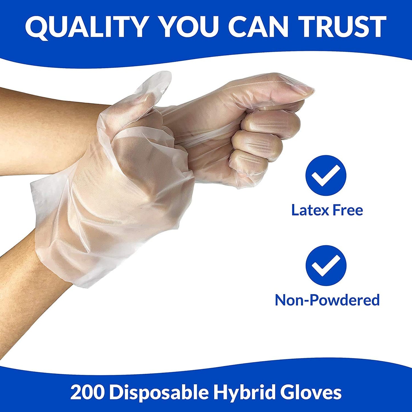 SunnyCare Disposable TPE Gloves, Powder-Free (Non Vinyl Latex) for Food Service, Large (1000 Count)