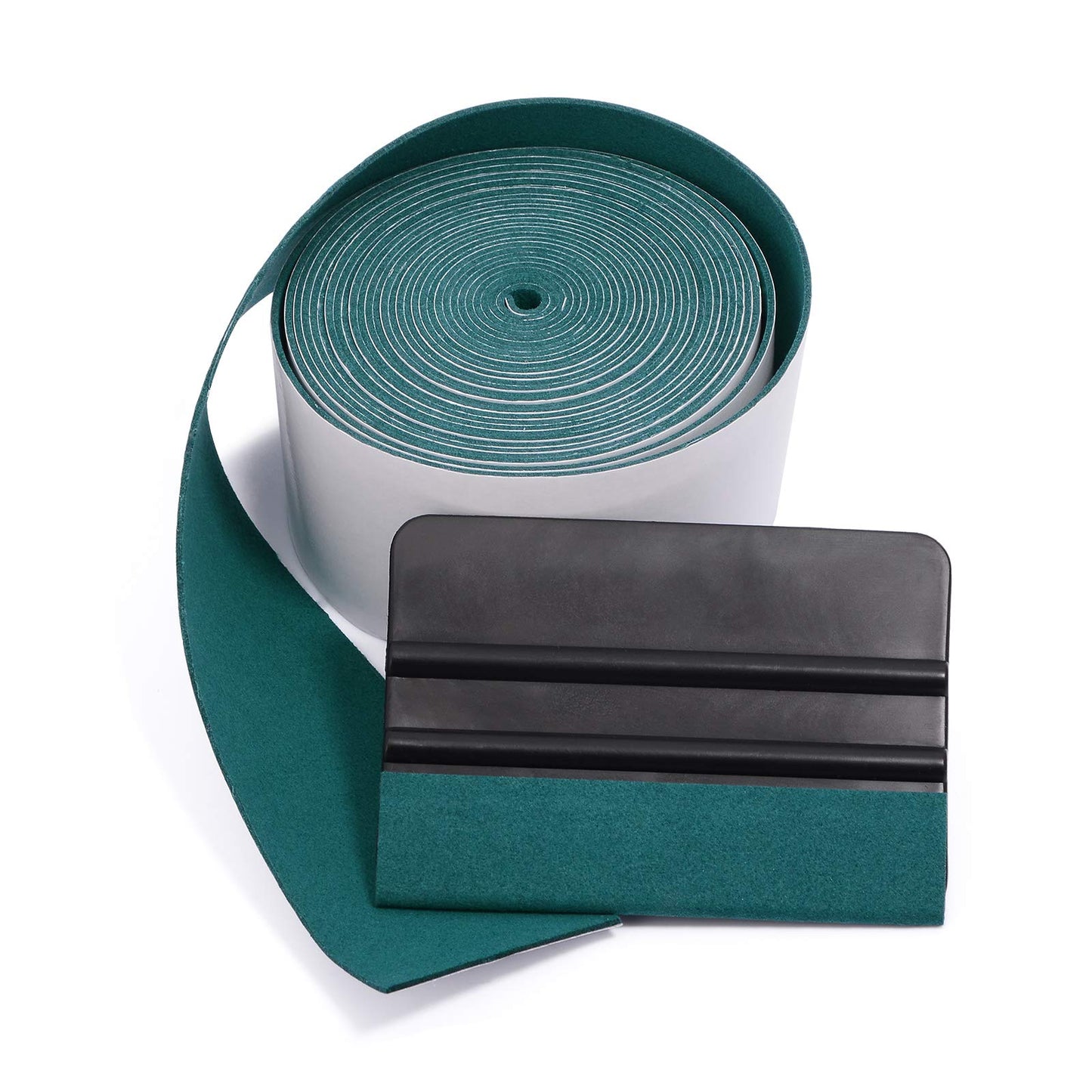 FOSHIO Micro Fiber Felt for Squeegee Edge Wrapping 5 Meters Length - Dark Green Suede Felt to Cover The Edges of Hard Card Squeegees