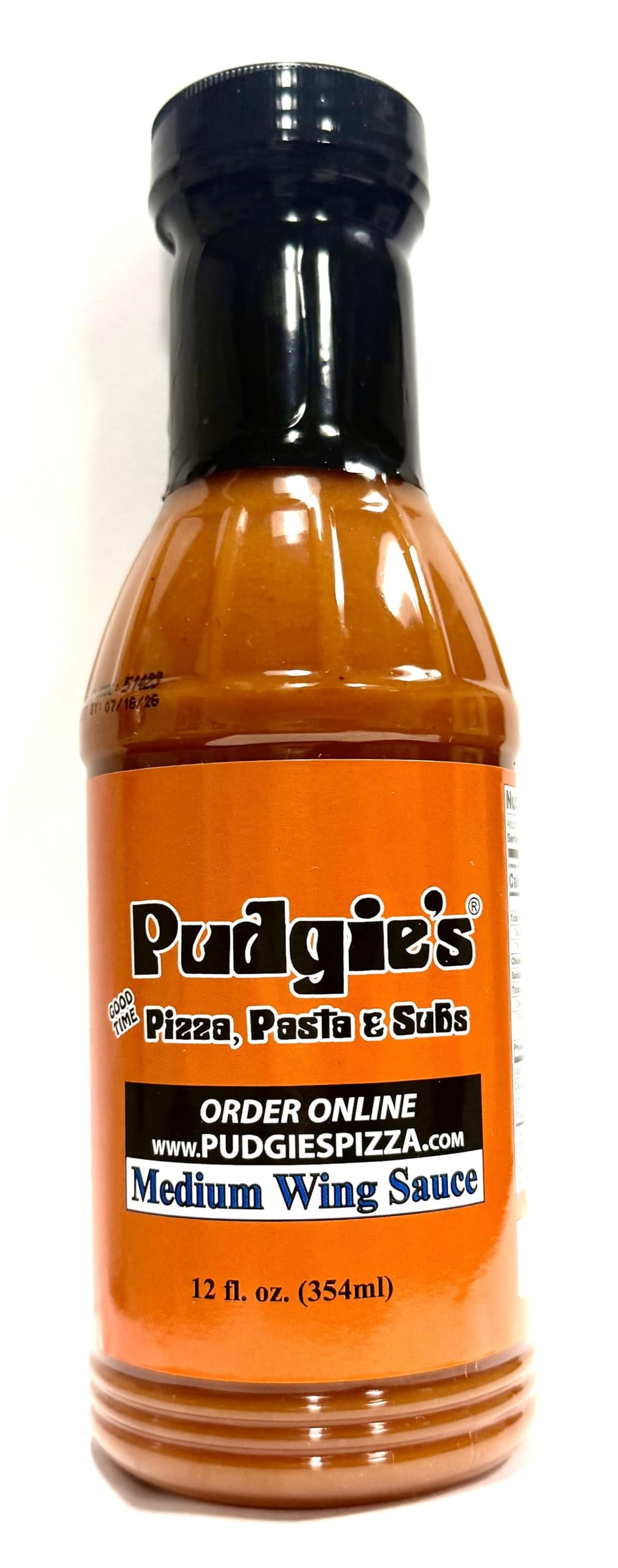 Pudgies Pizza Medium Wing Sauce, Restaurant Style, Original Recipe, 12 fl oz