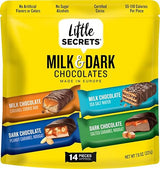 Little Secrets Milk & Dark Chocolate Variety Pack | Asssorted 14 Bars | Made in Europe | Nothing Artificial & No Sugar Alcohols | Sustainable Cocoa |