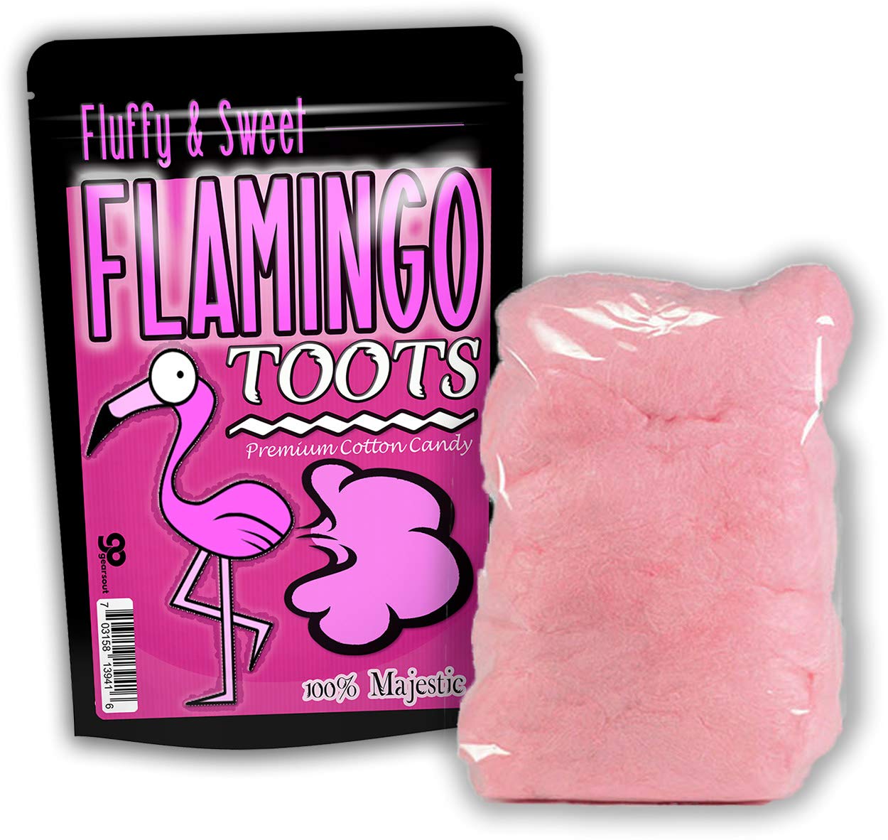 Gears Out Flamingo Toots Cotton Candy Gags - Cotton Candy Scented, Gluten Free, Pink, Girls, Teens, Women, Flamingo Lovers, Gift Givers