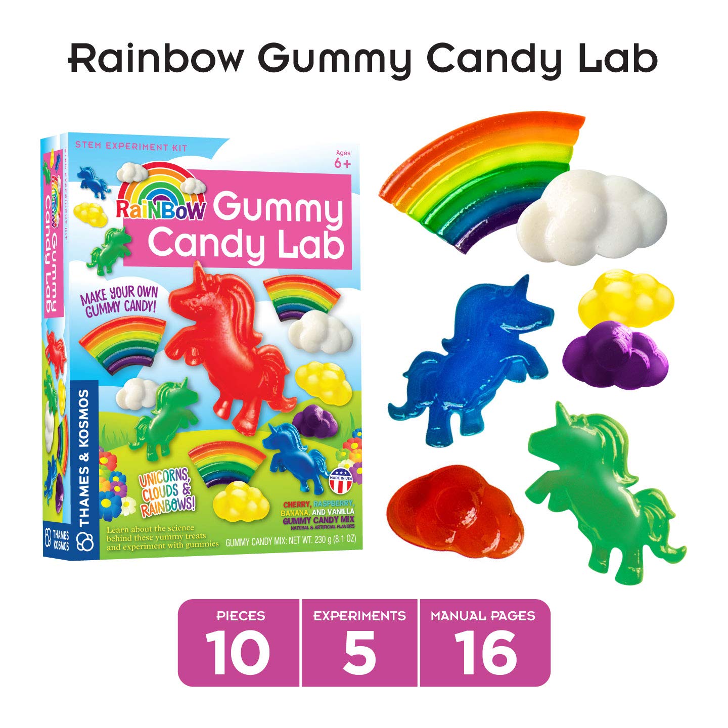 Thames & Kosmos Gummy Candy Experiment Kits | 2-Pack Bundle | Rainbow Gummy Candy Lab & Gross Gummy Candy Lab | Sweet Science STEM Activity Kits |
