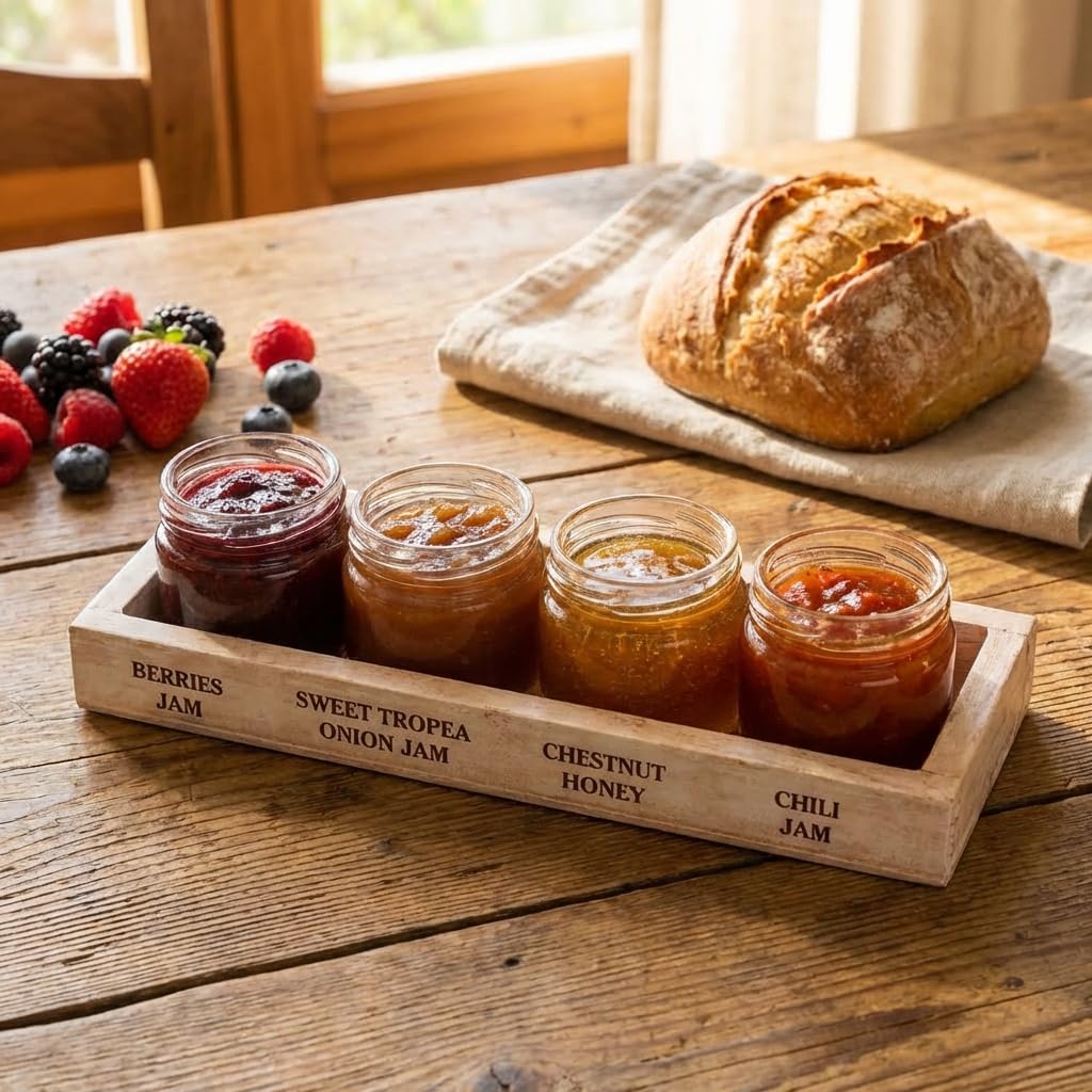 Artigiani dei Sapori “La Formaggeria” Cheese Condiment 4-Pack - Sweet Tropea Onion Jam, Chili Jam, Chestnut Honey & Mixed Berries Jam (1.3 oz x 4)