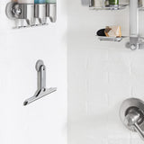 simplehuman Foldaway Shower Squeegee, Glass Squeegee for Bathroom Mirrors & Shower Doors, Weighted Handle for Streak-Free Clean, Suction Cup Hanger