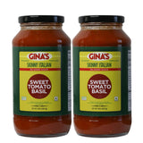 Gina’s Skinny Italian Sweet Tomato Basil Sauce, 2-Pack (Two 24 oz Jars) | No Sugar Added, Low Carb, Keto & Gluten Free Pasta Sauce | Clean