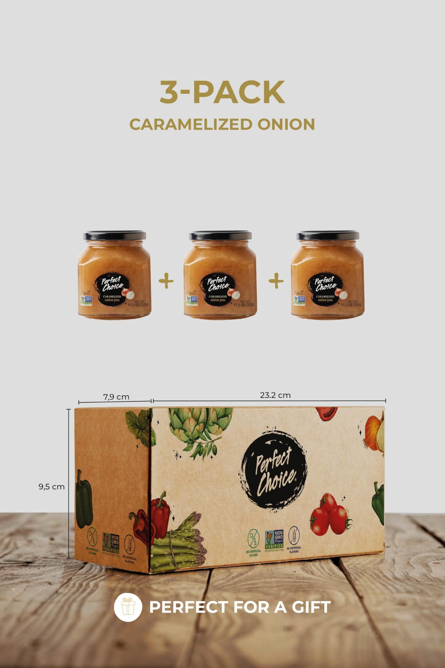 Perfect Choice Caramelized Onion Spread - Gourmet Sweet Savory Onion Jam, Ready-to-Use Cooking Sauce & Sandwich Spread, Perfect for Burgers Cheese