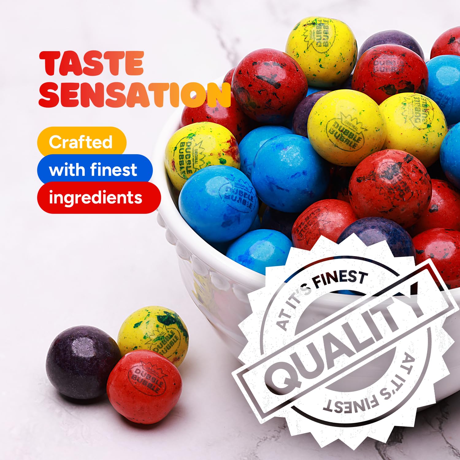 Gumballs for Gumball Machine - 1 Inch Double Bubble Gumballs - Berry Blots Big Gum Balls in Resealable Bag - 1.7 Lb Gumball Machine Refills - 96 Pcs
