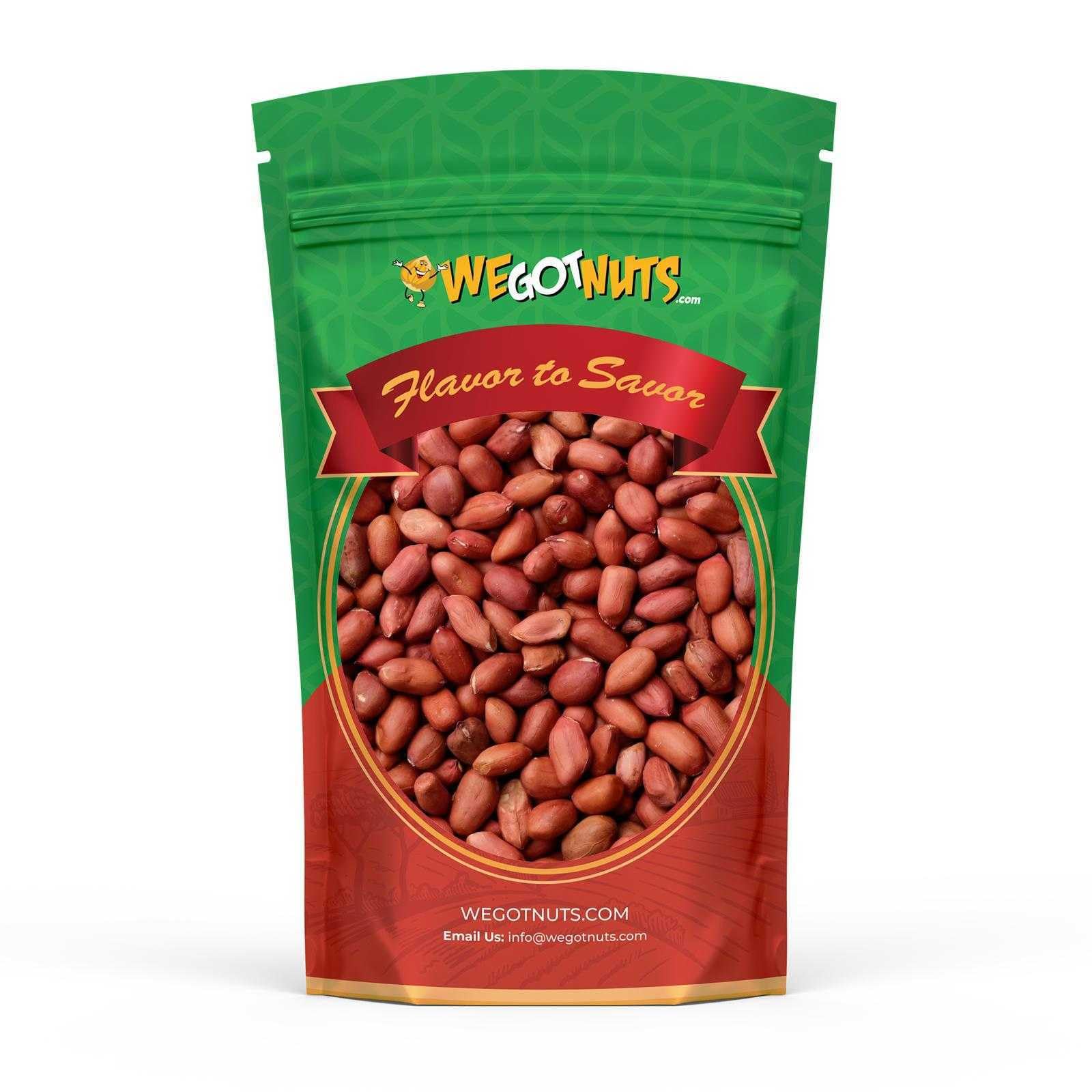 Raw Red skin Peanuts, USA Grown, (Unsalted) 5LB Bag Bulk (80oz) - We Got Nuts