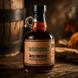 WOOD'S Vermont Bourbon Barrel Aged Maple Syrup - Premium Maple Syrup with Rich Flavor & Subtle Bourbon Notes - Ideal for Pancakes, Desserts