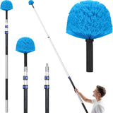 Simpli-Magic 5-to-12 Foot Cobweb Duster with Extension Pole Combo (20 Ft Reach, Medium-Stiff Bristles), Spider Web Brush with Pole - Hand-Packaged