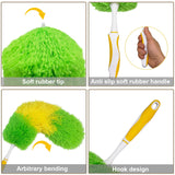 2 Pack 20-inch Microfiber Dusting Dusters with Non-Slip Handles and Bendable Microfiber Duster Heads, Perfect for Household Cleaning, Office Cleaning